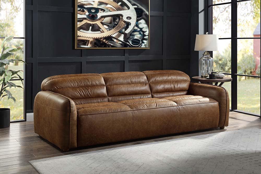 ACME Rafer Sofa, Cocoa Top Grain Leather