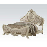 ACME Ragenardus Eastern King Bed, Beige Linen & Antique White  27007EK