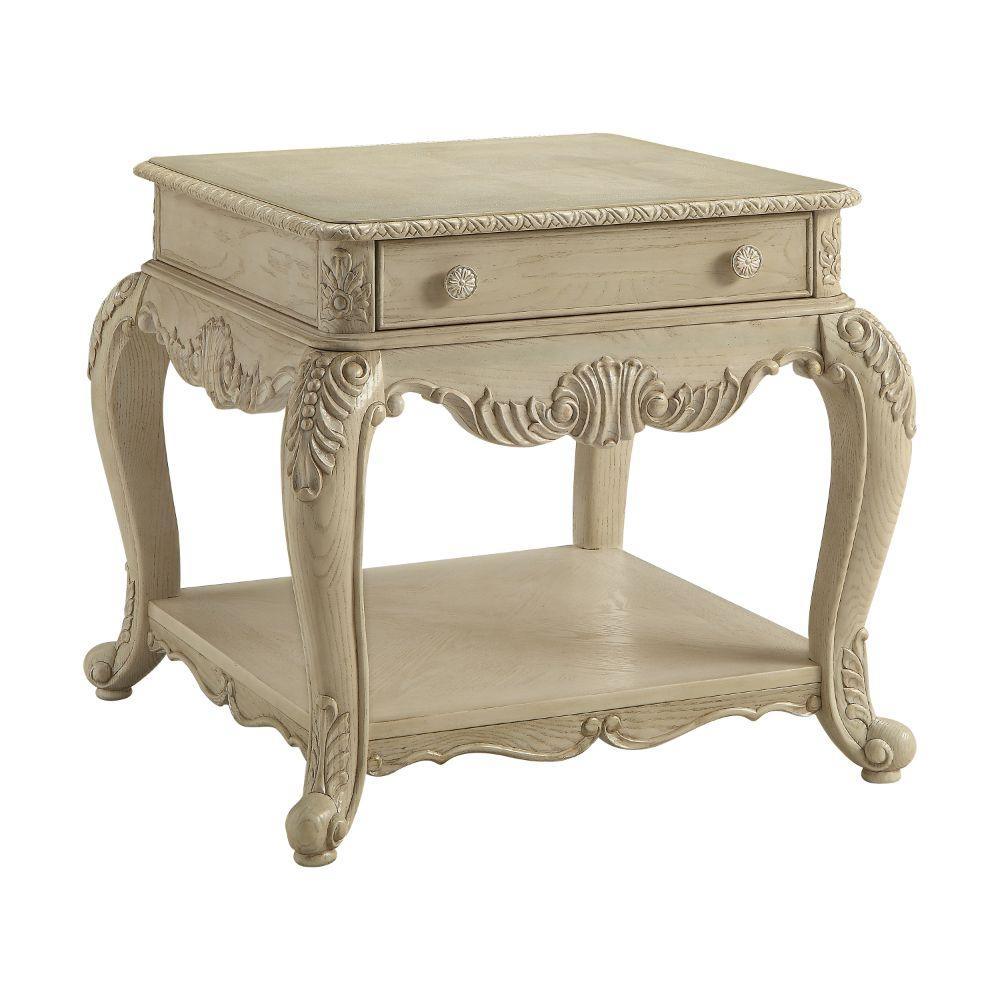 ACME Ragenardus End Table, Antique White