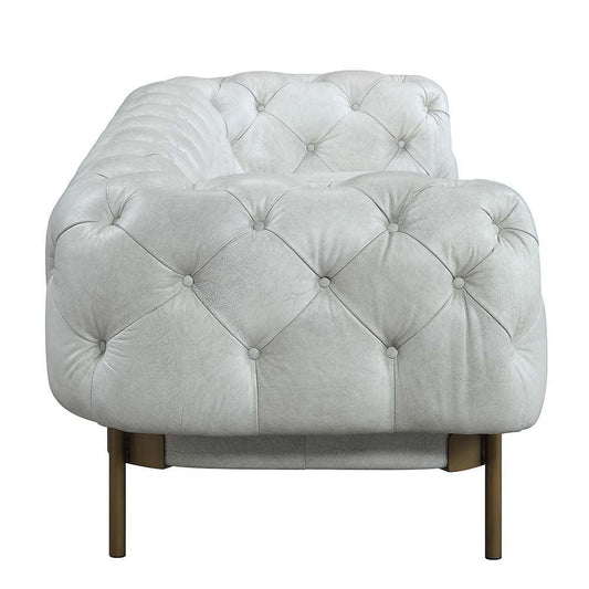 ACME Ragle Sofa, Vintage White Top Grain Leather