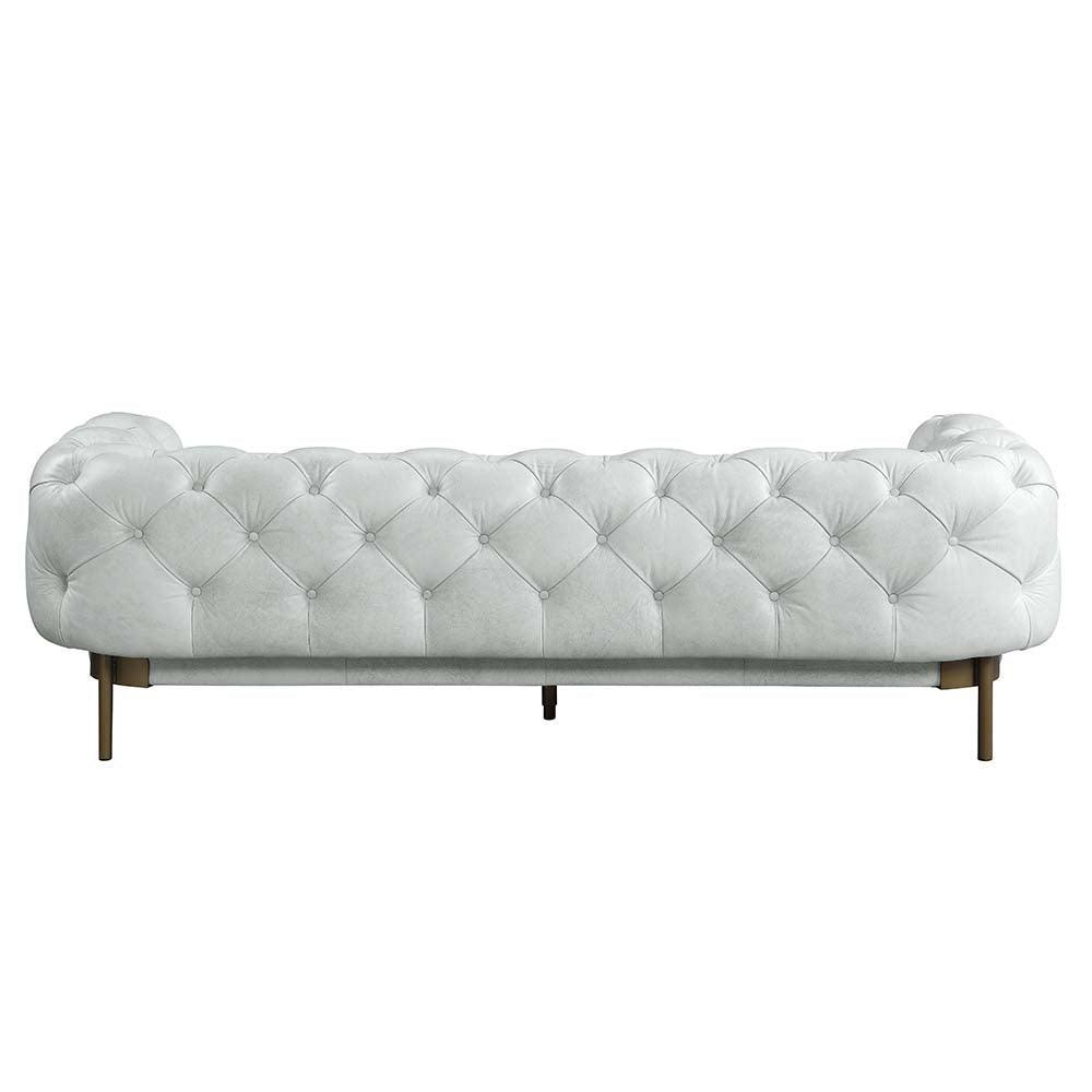 ACME Ragle Sofa, Vintage White Top Grain Leather