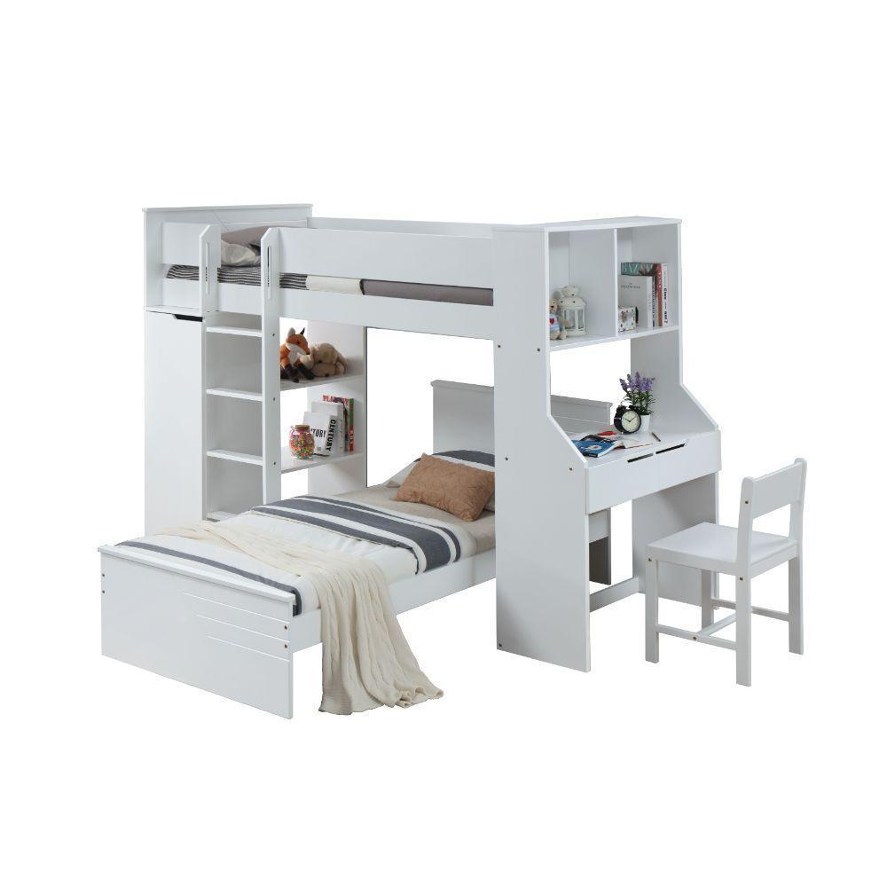 ACME Ragna Loft Bed, White  38060 Twin