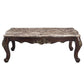 ACME Ragnar Coffee Table, Marble Top & Cherry Finish