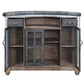 ACME Rahma Bar Table, Antique Ebony Top Grain Leather & Aluminum