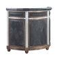 ACME Rahma Bar Table, Antique Ebony Top Grain Leather & Aluminum