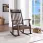 ACME Raina Rocking Chair, Brown PU & Walnut Finish