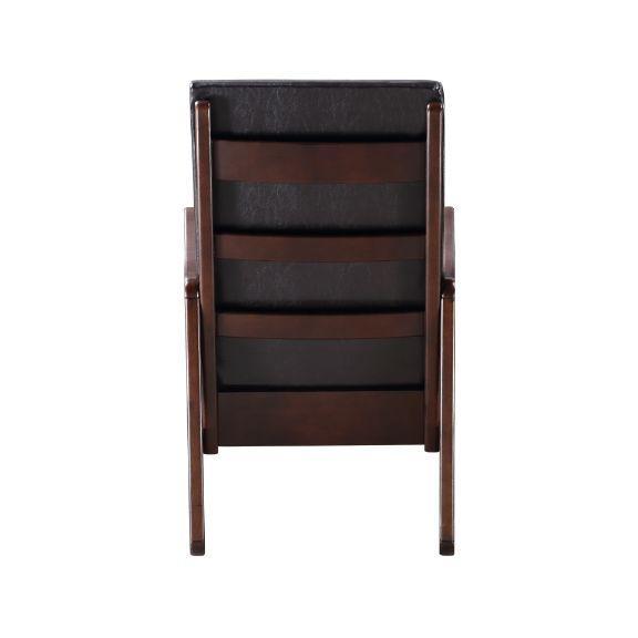 ACME Raina Rocking Chair, Dark Brown PU & Espresso Finish