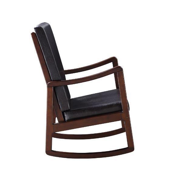 ACME Raina Rocking Chair, Dark Brown PU & Espresso Finish