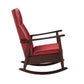 ACME Raina Rocking Chair, Red PU & Espresso Finish