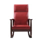 ACME Raina Rocking Chair, Red PU & Espresso Finish