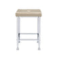 ACME Raine Counter High Stool, Beige Velvet & Chrome Finish