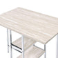 ACME Raine Counter High Table, Antique White & Chrome Finish