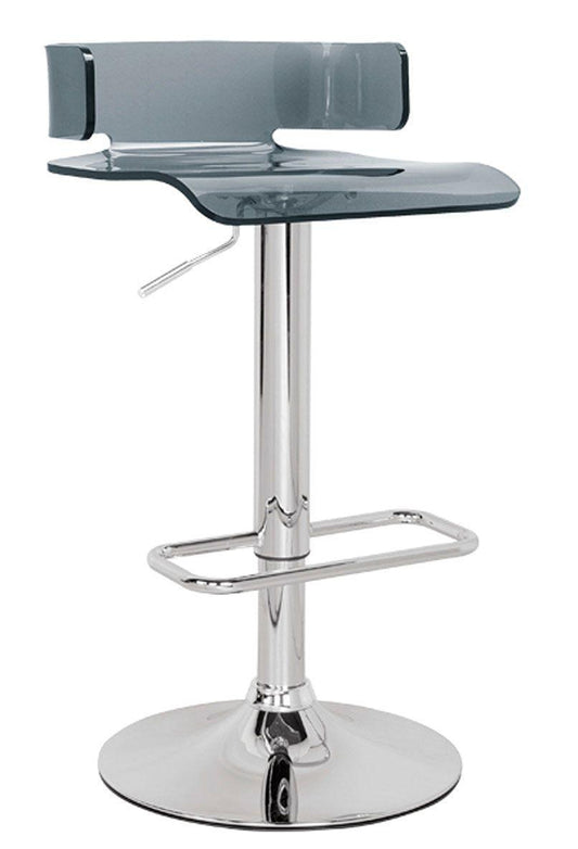 ACME Rania Adjustable Stool w/Swivel, Gray & Chrome, 22"~31" Seat Height