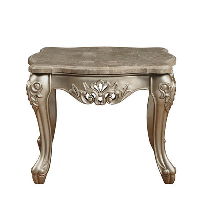 ACME Ranita End Table, Marble & Champagne