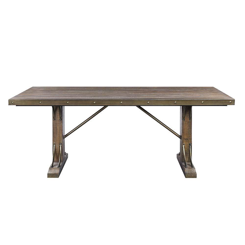 ACME Raphaela Dining Table, Weathered Cherry Finish