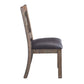 ACME Raphaela Side Chair (Set-2), Black PU & Weathered Cherry Finish