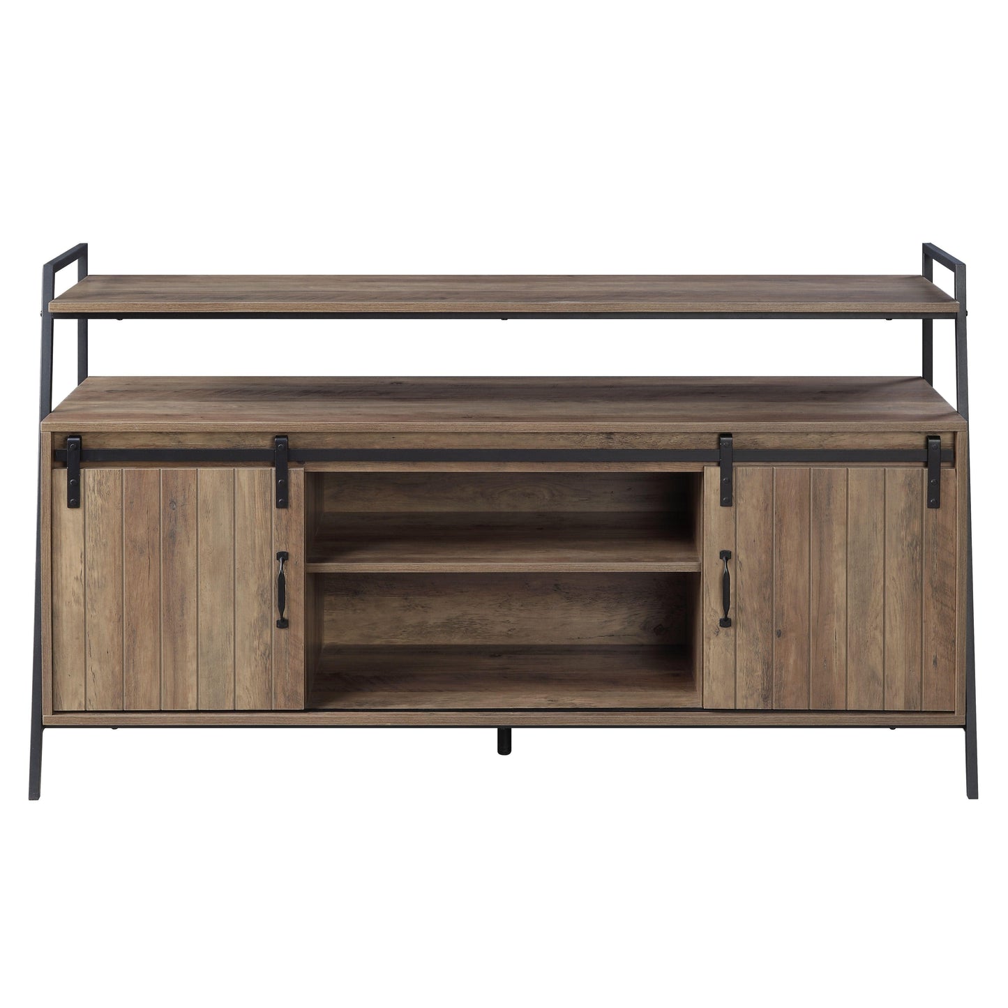 ACME Rashawn TV Stand , Rustic Oak & Black Finish