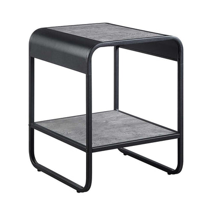 ACME Raziela End Table, Concrete Gray & Black Finish