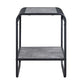 ACME Raziela End Table, Concrete Gray & Black Finish