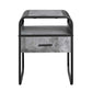 ACME Raziela End Table w/Drawer, Concrete Gray & Black Finish