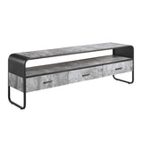 ACME Raziela TV Stand,Concrete Gray & Black Finish