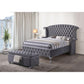 ACME Rebekah Eastern King Bed, Gray Velvet  25816EK