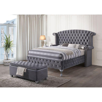 ACME Rebekah Queen Bed, Gray Velvet  25820Q