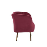 ACME Reese Accent Chair, Burgundy Velvet & Gold