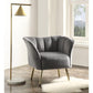 ACME Reese Accent Chair, Gray Velvet & Gold