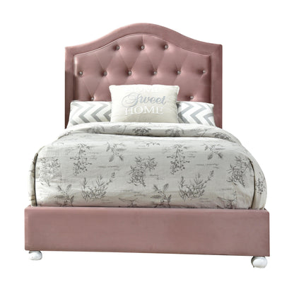 ACME Reggie Full Bed, Pink Fabric