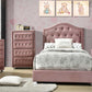 ACME Reggie Full Bed, Pink Fabric