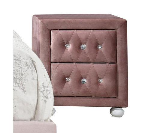 ACME Reggie Nightstand, Pink Fabric