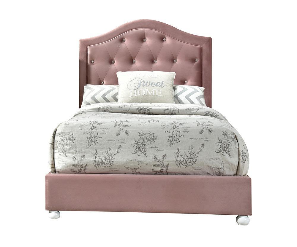 ACME Reggie Twin Bed, Pink Fabric