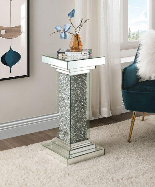 ACME Rekha Pedestal, Mirrored & Faux Diamonds