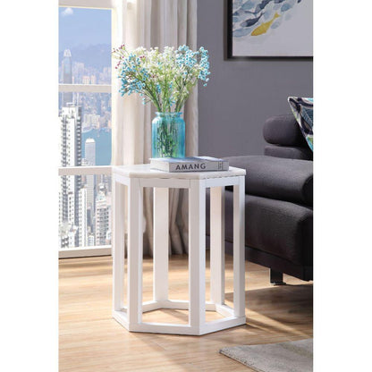 ACME Reon 2Pc Pk End Table, Marble & White