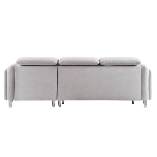 ACME Reyes Sectional Sofa w/Sleeper, Beige Nubuck