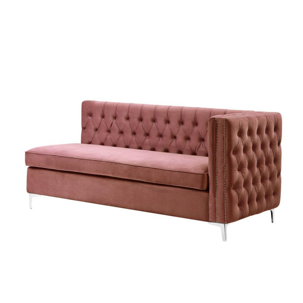 ACME Rhett Sectional Sofa, Dusty Pink Velvet