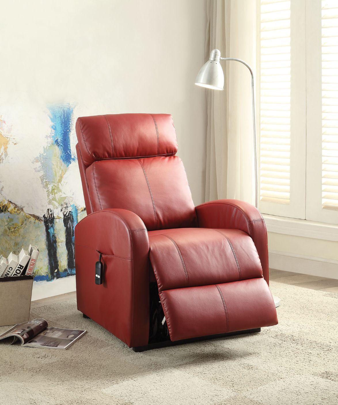 ACME Ricardo Recliner w/Power Lift, Red PU