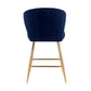 ACME Rizgek Counter Height Chair, Blue Velvet & Gold Finish