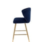 ACME Rizgek Counter Height Chair, Blue Velvet & Gold Finish