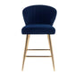 ACME Rizgek Counter Height Chair, Blue Velvet & Gold Finish