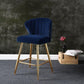 ACME Rizgek Counter Height Chair, Blue Velvet & Gold Finish