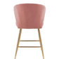 ACME Rizgek Counter Height Chair, Pink Velvet & Gold Finish