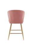 ACME Rizgek Counter Height Chair, Pink Velvet & Gold Finish