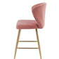 ACME Rizgek Counter Height Chair, Pink Velvet & Gold Finish