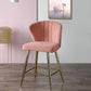 ACME Rizgek Counter Height Chair, Pink Velvet & Gold Finish