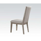 ACME Rocky Side Chair (Set-2), Fabric & Gray Oak