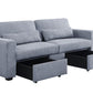 ACME Rogyne Storage Sofa, Gray Linen