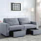 ACME Rogyne Storage Sofa, Gray Linen