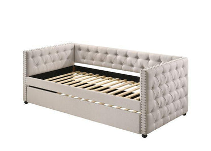 ACME Romona Twin Daybed & Trundle , Beige Fabric